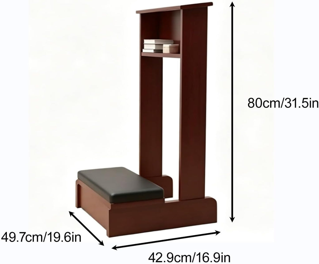 Prayer Kneeler with Sturdy Material, Easy to Clean, Prayer Bench High Resilience Sponge Pad, with Storage Drawer, for Home Church(Brown)