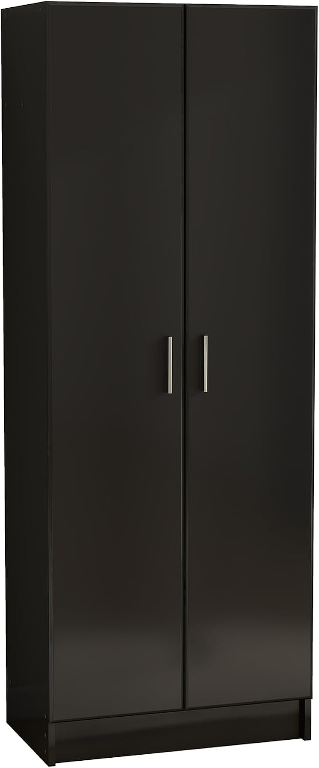 Panana 2 Door Bedroom Wardrobe Closet Bedroom Armoires Home Furniture for Storage (Black)
