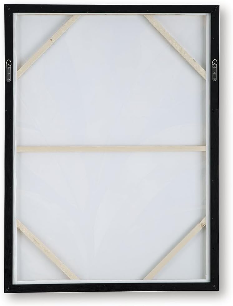 Signature Design by Ashley Laurelie Wall Art, Large Gallery Wrapped Canvas with Hand Painted Embellishment, Framed Black Finish for Living Room Entryway or Bedroom Decor