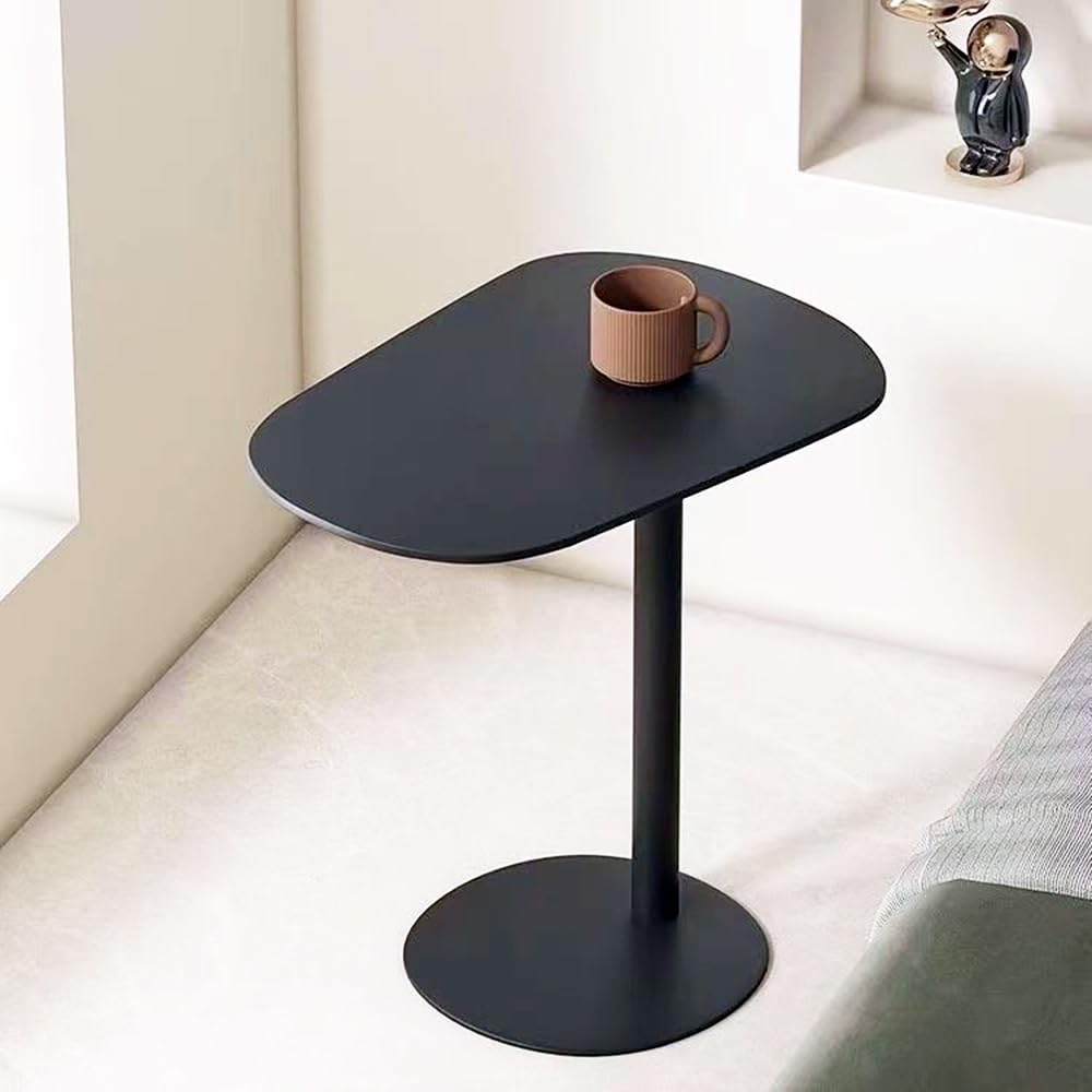 C Shaped Side Table End Coffee Tables, Aesthetics Minimalist Accent Tables, Multifunction Oval Metal Side Tables for Living Room Bedroom Sofa Balcony Couch Patio Yard Garden Indoor & Outdoor