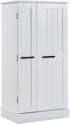 Kitchen Pantry Storage Cabinet with Adjustable Shelves, 47" Tall Free Standing Food Organization Cabinet for Kitchen Dining Room, Compact Space Saving Design for Craft Room