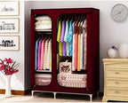 Simple Wardrobe Reinforced Thicken Cloth Sturdy Steel Frame Assembly Oxford Locker Hanging