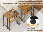 Folding Desk Small Rolling Desk with Storage Shelf,24.8 Inch Foldable Computer Table with Wheels,Portable Office Desk for Small Space Sofa Table,Easy to Fold,Writing Work Office Computer Desk,Walnut