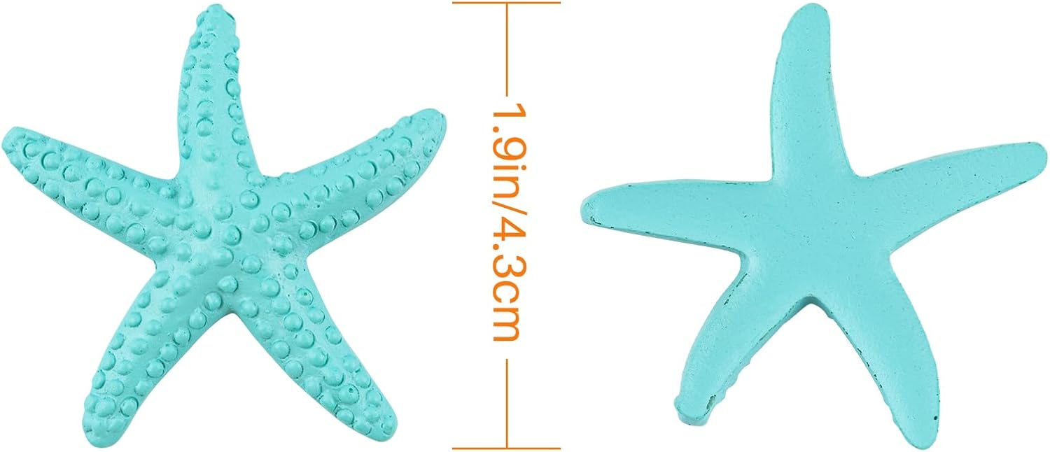 Framendino, 30 Pack Cute Seashells Starfish Decor Small Finger Resin Ornaments for Wedding Beach Theme Party DIY Crafts Home Fish Tank Decoration
