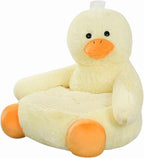 Yajuyi Cartoons Sofa Child Furry Panda Armrest Chair Soft Seat Cushion Comfortable Support Suitable for Play Room Home Decoration Living Room Bedroom, Duck