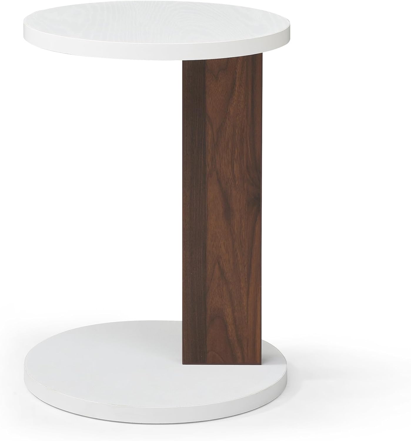 22" Wooden End Table, C-Shaped Sofa Table with Solid Frame for Living Room/Bedroom, Modern Table Nightstand, Space-Saving & Easy Assembly