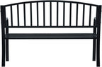 Garden Bench Black Powder-Coated Steel 47.2 in Long Durable,Sturdy Black PowderCoated Steel Garden Bench for Outdoor Comfort Patio Furniture