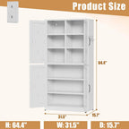 Steel Kitchen Pantry Storage Cabinet, Heavy-Duty Metal Cabinet with Adjustable Shelves, Multi-Functional Storage Solution for Kitchens, Bathrooms & Living Rooms