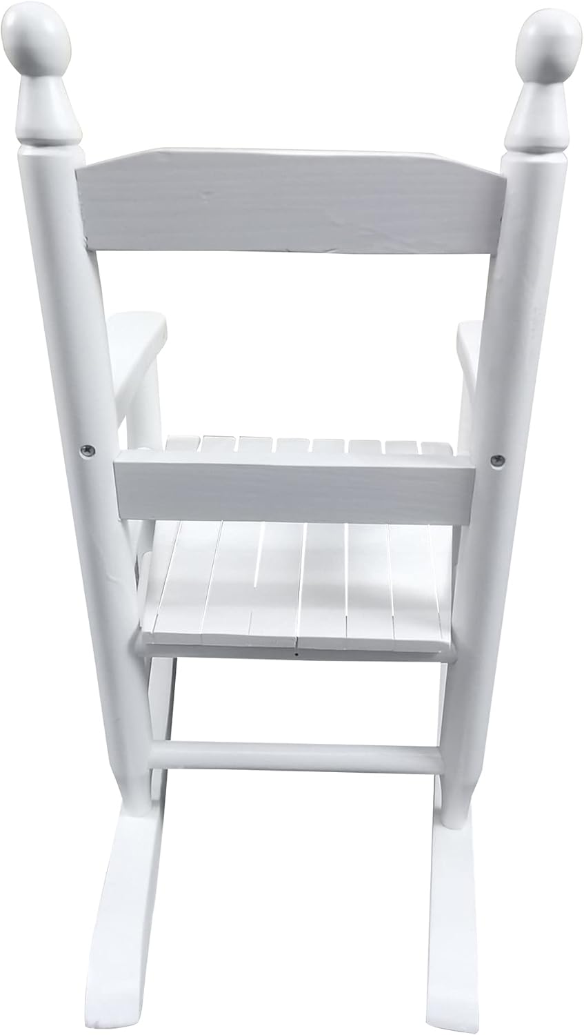 White Rocking Chair for Children - Durable Indoor Outdoor Rocker - Suitable for Toddlers and Kids - Enhances Home and Garden Decor