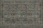 Dark Green Washable Entry Rug - Front Door Throw Rugs Indoor, Non-Slip Bathroom Small Rugs, Vintage Floral Thin Rug for Kitchen, Boho Entryway Décor (2x3 Dark Green)