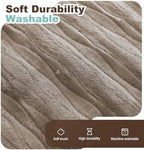 fond + found Adult Bean Bag Chairs 5FT Large Lounger, Wave Cover, Brown | Portable Handle, Removable and Washable Cover, Memory Foam Filled, Relaxing, Reading, Large, Soft Wave Pattern Plush Fabric