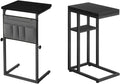 HOOBRO End Table, C Shaped Side Table with Storage Shelf, Small C Table for Couch, Adjustable Height Side Table for Small Spaces, 29.5'' Tall Couch Table that Slide Under BK29SF01-BB77SF01