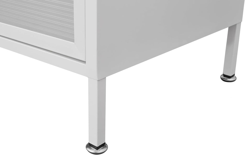 73" Metal Kitchen Pantry Cabinet with Flip Door - 6-Tier Storage Hutch with Pegboard, Adjustable Shelves - Freestanding Kitchen Storage Cabinet for Pantry Organization, Food, Dishes White (White)