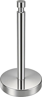 YUMORE Paper Towel Holder Countertop, Paper Towel Holder with Weighted Base Non Slip, Standing Paper Towel Roll Holder for Kitchen Bathroom, Stainles Steel (Chrome)