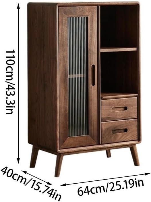 Entryway Cabinet Black Walnut Buffet Cabinet Wooden Sideboard Living Room Cabinet Dining Room Furniture Cabinet with Door Sideboard Storage Cabinet
