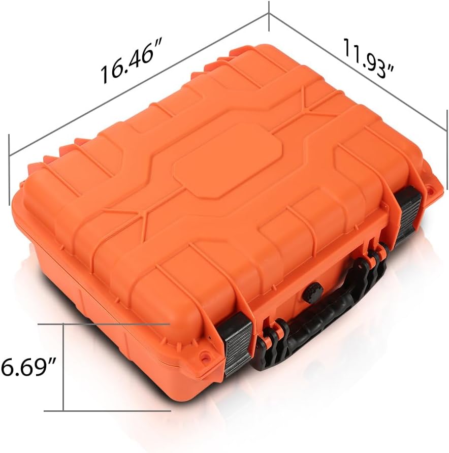 CROSSDESIGN Adjustable Storage Box for Collectible Cards, Tools & Craft Supplies, Organizer Container with Removable Dividers and Protective Foam, Lightweight Stackable Design, Orange 1PCS