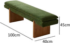Modern Green Bedroom Bedside Bench Dressing Room Wooden and Fabric Long Entryway(XS)