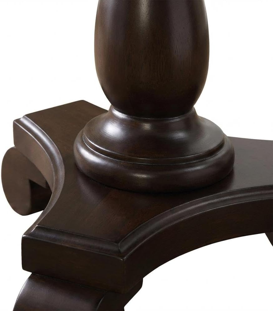 Furnifact Espresso, Pedestal Table, MDF Construction, Pedestal Base, Durable Home Design, Warm Stylish Finish, Quality Build for Home