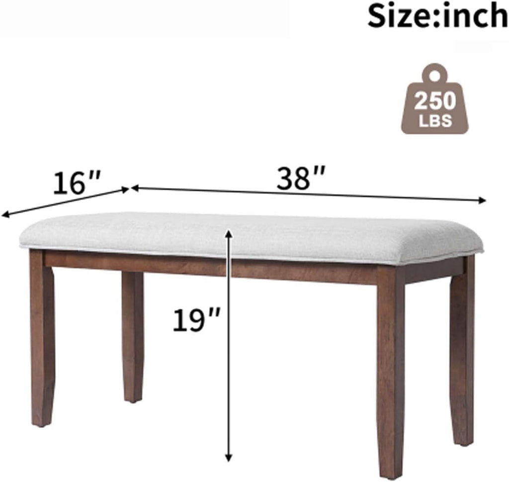Padded Seating Bench Fabric Upholstered Stable Support Household Furniture Multi Space Use Quick Assembly Daily Durability Comfortable Resting Spot Extra Seating