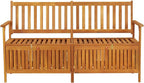 Bench Natural Wood Solid Acacia Wood 58.3 in Bench Rectangular,Rustic Storage Bench Solid Acacia Wood, Spacious Seating & Generous for Gardens, Patios & Entryways Patio Furniture