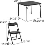 Flash Furniture Mindy Kids 5-Piece Folding Table and Chairs Set for Daycare and Classrooms, Children's Activity Table and Chairs Set, Black