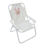 Kids Beach Chair with Umbrella Cute Cartoon Animal Print Foldable Portable Baby Camping Chair for Outdoor Activities (Rabbit)