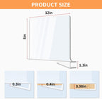 12 Pack Acrylic Shelf Dividers, Clear Shelf Divider for Closet Organization, Closet Shelf Separators for Clothes/Purses, Wood Shelves Organizers in Bedroom, Kitchen, Office, Cabinets, Bathroom Storage