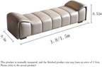 Modern Leather Bed End Stool Simple Modern Bedroom Bedside Light Luxury Cloakroom Long Bench Shoe Entryway(Cream White,Medium)