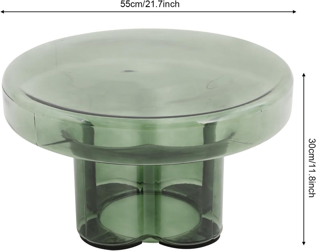Round Glass End Table, Modern Floral Base Coffee Table Small Accent Side Table for Living Room Bedroom Office 15" or 22" Tabletop
