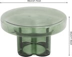 Round Glass End Table, Modern Floral Base Coffee Table Small Accent Side Table for Living Room Bedroom Office 15" or 22" Tabletop