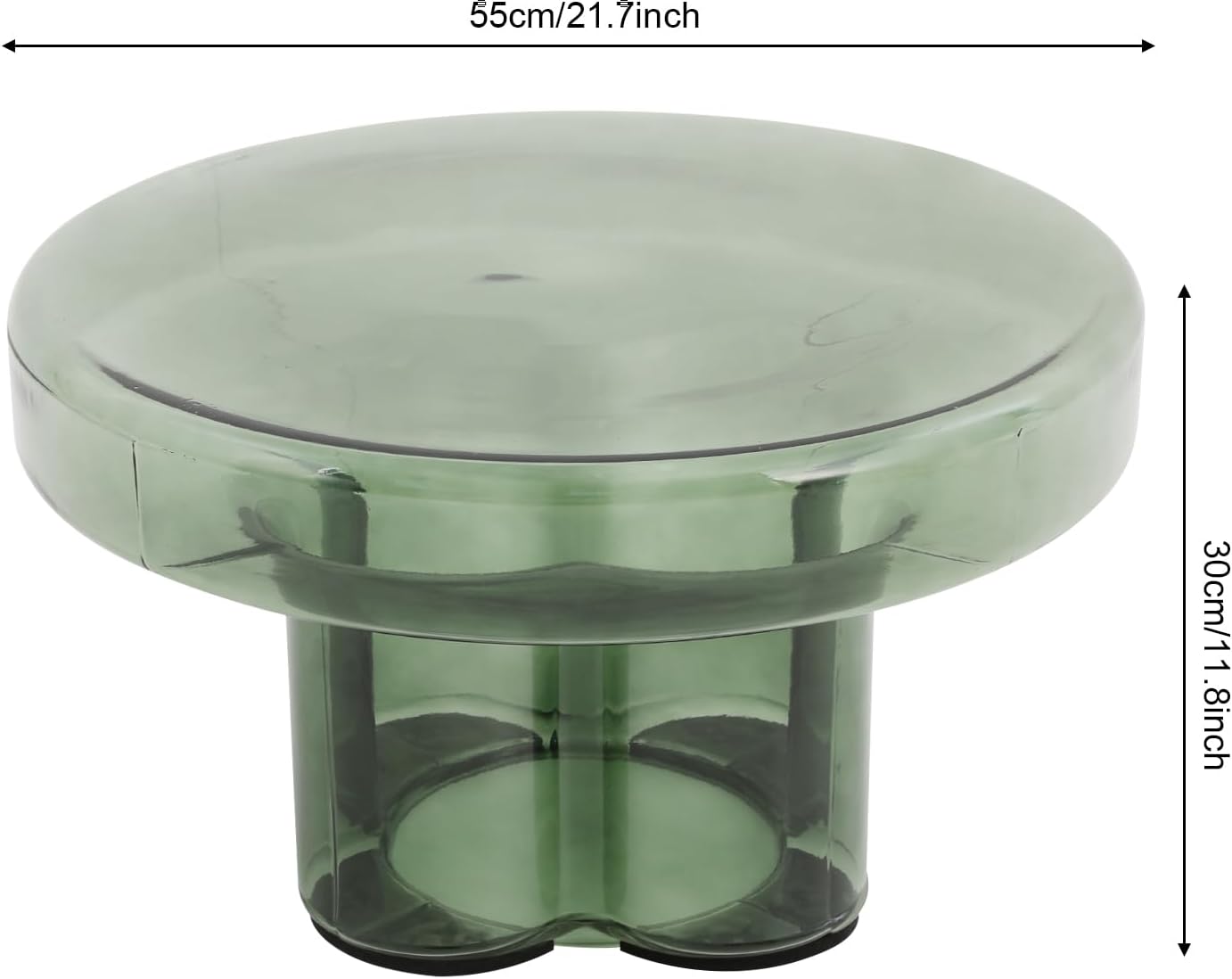 Round Glass End Table, Modern Floral Base Coffee Table Small Accent Side Table for Living Room Bedroom Office 15" or 22" Tabletop
