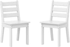 WestinTrends Treehouse Outdoor HDPE Kids Plastic Toddler Dining Chair (Set of Two), White