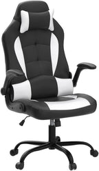 Ergonomic Gaming Chair, Gaming Chair with Headrest, Office Computer Chair Racing Chair with Wheels & Lumbar Support, High Back Gamer Chair PC Gaming Chairs for Adults Teens, Xmas Gift (White)