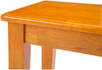 BOWERY HILL 44" Solid Rubberwood Dining Bench, Oak Finish, 18" Seat Height, Farmhouse Shaker Style, Durable Eco-Friendly Design, Entryway, Mudroom or Dining Room Seating