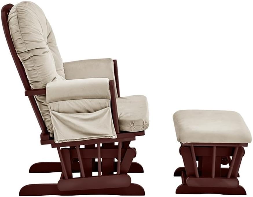 Suite Bebe Mason Glider Rocker with Ottoman, Beige and Espresso