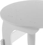 TOYANDONA Small Round Side Table with Storage White End Table Small Spaces Nightstand for Bedroom Living Room Balcony Bedside Laundry Room Shelf