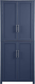 Maykoosh Tall Kitchen Pantry - Storage Cabinet with Adjustable Shelves - Navy