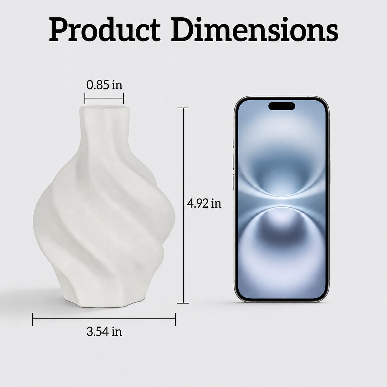 nawaza Ceramic Flower Vase Home Decor,4.9 inch Small Ceramic White Vase Farmhouse Decorative Table Vases Living Room Coffee Desk Kitchen Bathroom (Swirls)