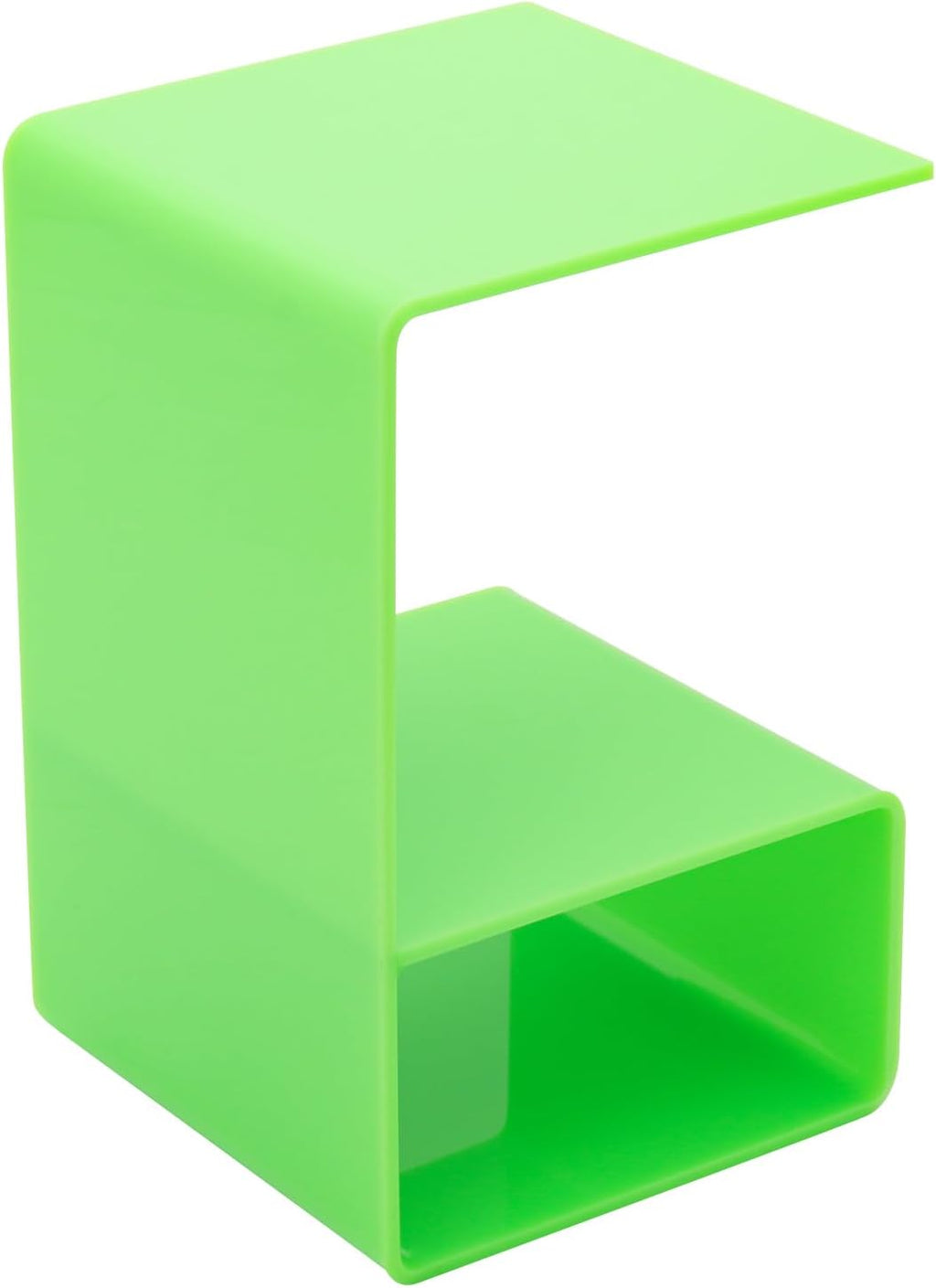 CNCEST Acrylic End Table for Nightstand,22" H C-Shaped End Table for Living Room,Bathroom,3 Tier Bedside Table for Bedroom.Side Tables for Living Room for Small Spaces (Green)