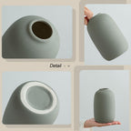 Ceramic Vase Set of 3 - Small Modern Minimalist Ceramic Bud Vases for Home Decor - Boho Aesthetic Flower Vases for Desk, Shelf & Table, Mantle, Bookshelf (Cute & Versatile) (Neutral Mix)