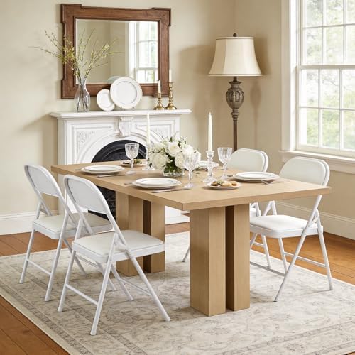 16 Pack Folding Chairs, PU Leather Folding Dining Chairs with Padded Cushion Seat & Back, Indoor Outdoor Folding Chair Set for Home Office, Parties, Events, Wedding, Extra Guest Seating