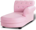 Costzon Kids Couch, 2 in 1 Princess Double Seat Children's Sofa w/PU Leather Surface, Toddler Armrest Chair for Kids Room, Soft Sofa Couch Toy Baby Boys Girls 3-5 Old Birthday