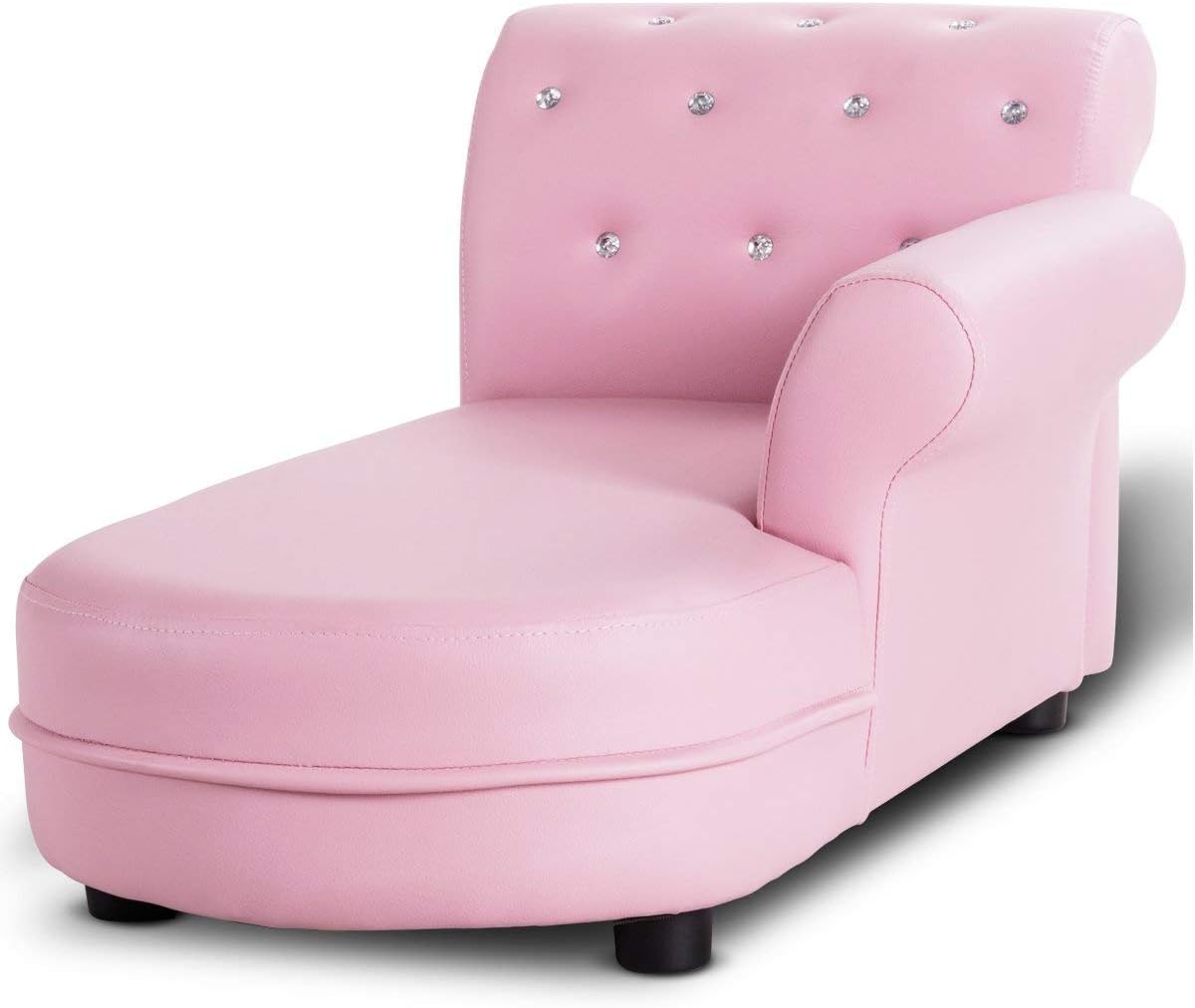Costzon Kids Couch, 2 in 1 Princess Double Seat Children's Sofa w/PU Leather Surface, Toddler Armrest Chair for Kids Room, Soft Sofa Couch Toy Baby Boys Girls 3-5 Old Birthday