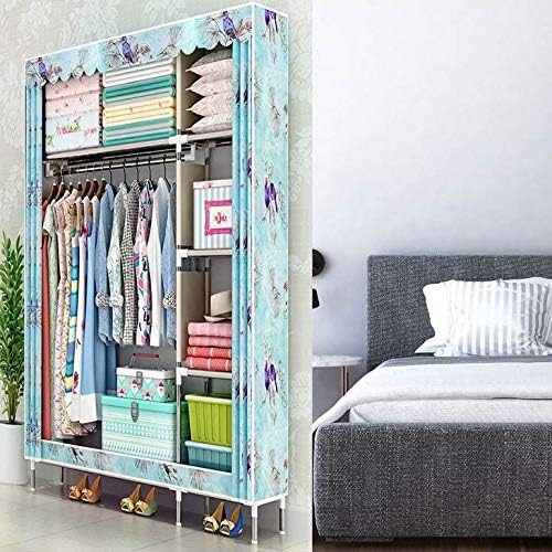 Art Cloth Wardrobe Steel Tube Home Large Capacity Storage Closet Completely Closed Dust