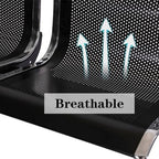 Kinfant Waiting Room Bench Set - Metal Office Guest Reception Seat Black Mesh Waiting Room Chairs with Armrest for Airport, Hospital, Bank, Salon, Barbershop, Hall(3-Seat, Set of 4)
