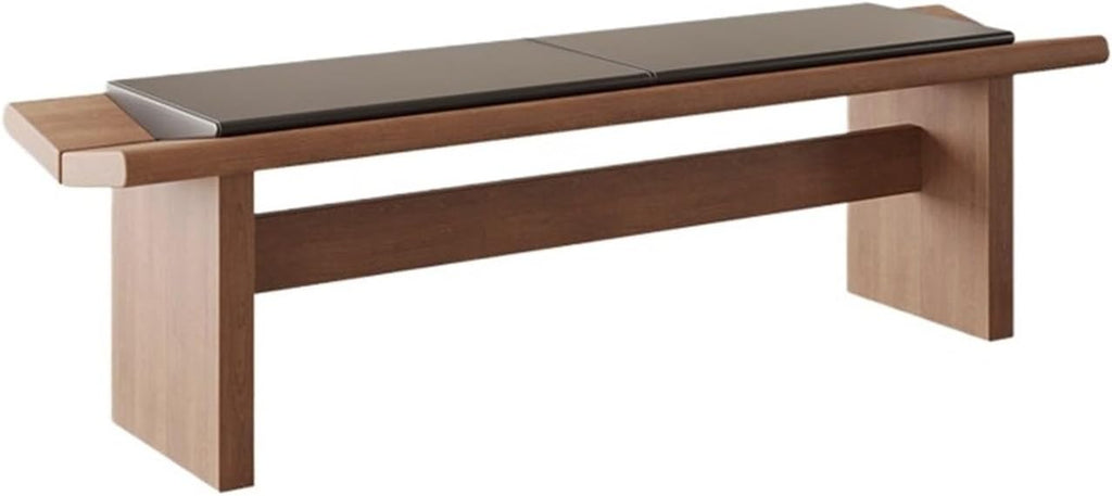 Modern Wooden Long Shoe-Changing Bench for Bedroom Dressing Room Leather Bed end Upholstered Entryway(Medium)