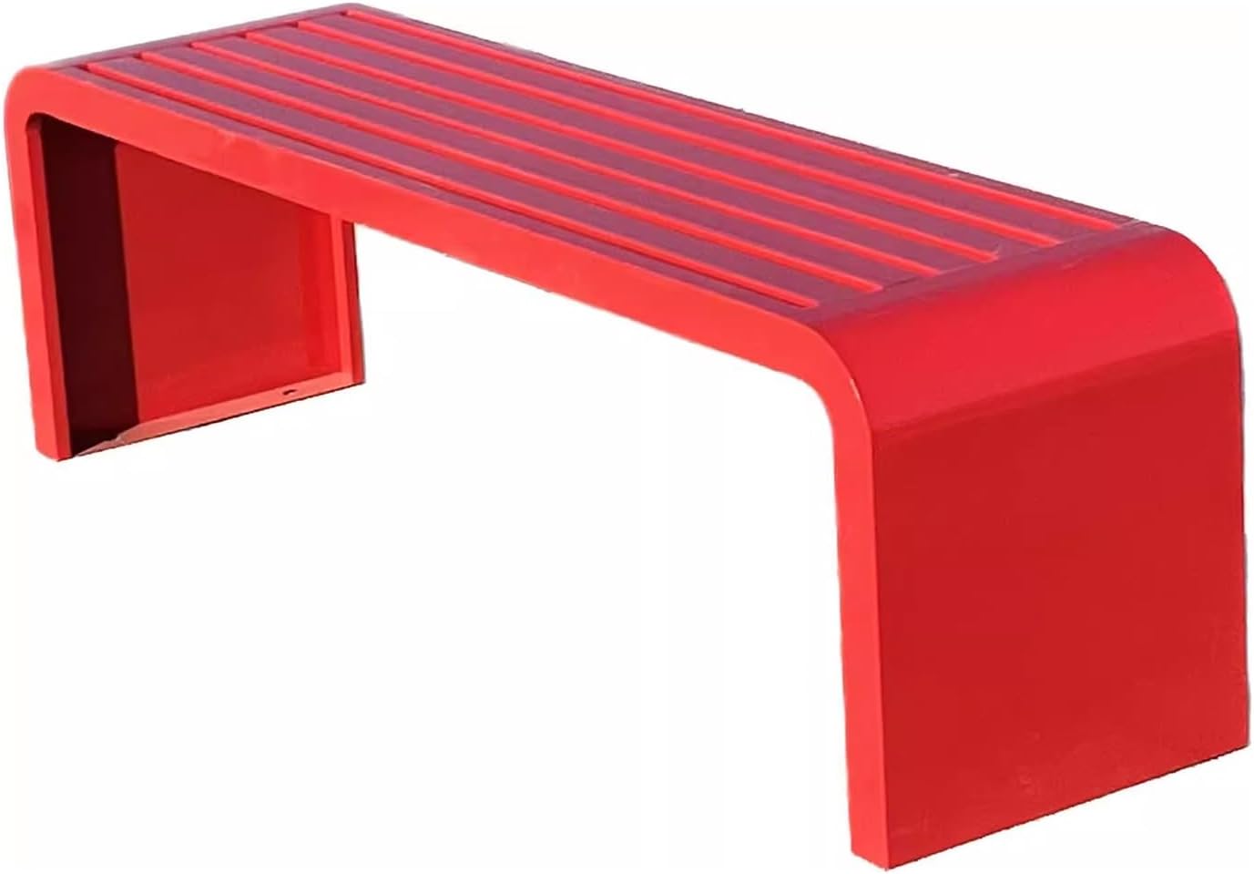 Garden Bench Outdoor Weatherproof Porch Benches Curved Backless Natural Style Oiled Finish Never Deformation or Fade fit for Porch Pool Garden Lawn Clearance(Red,120cm/47in)