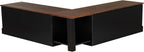 Linon Harris Black and Walnut Backless Kitchen Dining Nook with Hidden Storage Bench Space