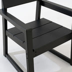 Black HDPE Outdoor gArmchairs with backres Modernist Designt Chairs