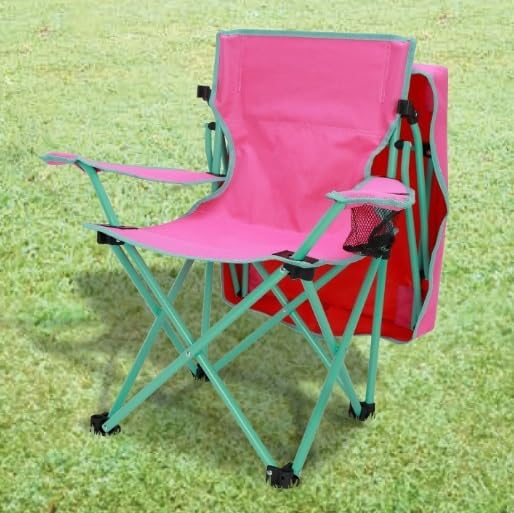 Kids Canopy Chair with Safety Lock (125 lb. Capacity), Pink/Green